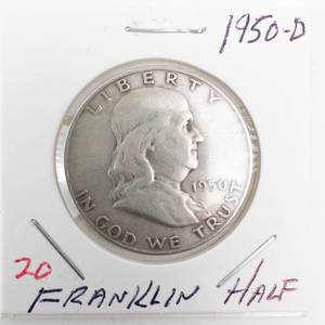 lot 20 image: 1950-D Franklin Half