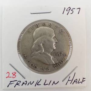 lot 28 image: 1957 Franklin Half