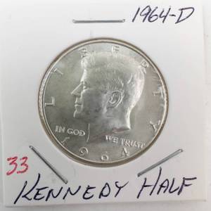 lot 33 image: 1964-D Kennedy Half