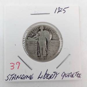 lot 39 image: 1925 Standing Liberty Quarter