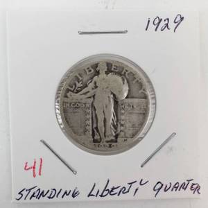 lot 41 image: 1929 Standing Liberty Quarter