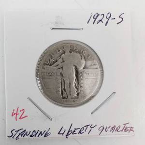lot 42 image: 1929-S Standing Liberty Quarter