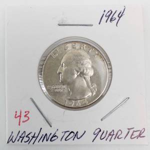 lot 43 image: 1964 Washington Quarter