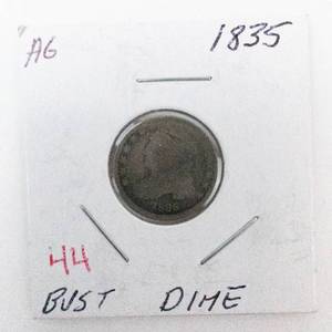 lot 44 image: 1835 Bust Dime