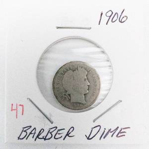 lot 47 image: 1906 Barber Dime