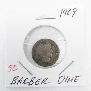 lot 50 image: 1909 Barber Dime
