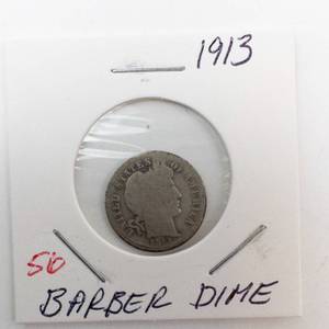 lot 56 image: 1913 Barber Dime