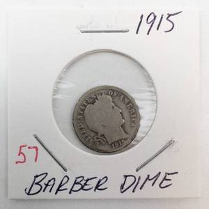 lot 57 image: 1915 Barber Dime