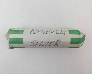 lot 65 image: 1 roll of 50 silver Roosevelt dimes, Approx, 3.6 oz silver