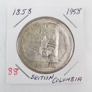 lot 88 image: 1958 Canadian Silver Dollar British Columbia