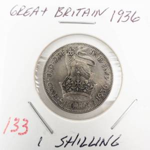 lot 133 image: Great Britian silver 1936 1 Shilling