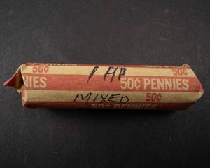 lot 163 image: 1 roll of mixed date Indian head cents  all readable dates fair to good condition