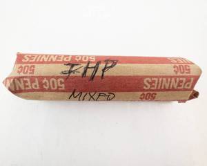 lot 164 image: 1 roll of mixed date Indian head cents  all readable dates fair to good condition