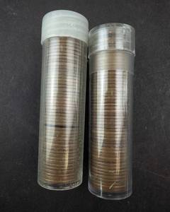 lot 167 image: 2 rolls of mixed date wheat cents