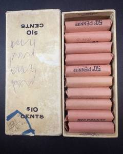 lot 170 image: 20 rolls (1000) of mixed date wheat cents 1920s and 1930s