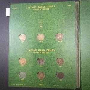 lot 173 image: Indian Head and Flying Eagle cent collection 38 different dates including 14 pre 1880 dates