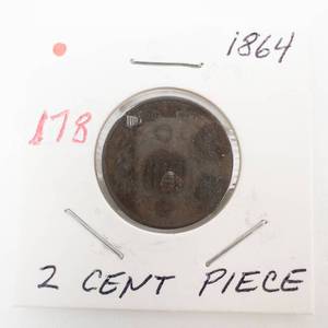 lot 178 image: 1864 civil war era 2 cent piece