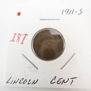lot 181 image: 1911-S Lincoln Cent
