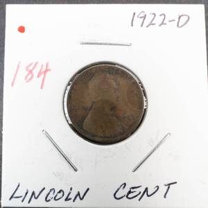 lot 184 image: 1922-D Lincoln Cent SCARCE