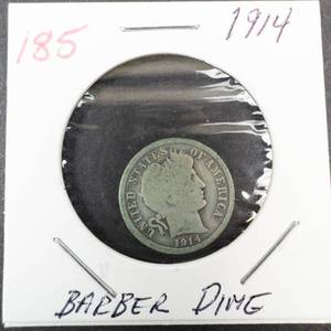 lot 185 image: 1914 Barber Dime
