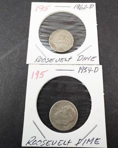 lot 195 image: 1959-D 1962-D Roosevelt dimes
