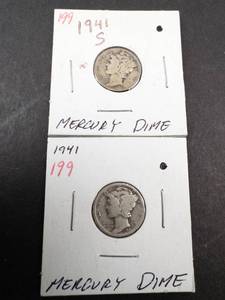 lot 199 image: 1941 P and S Mercury dimes