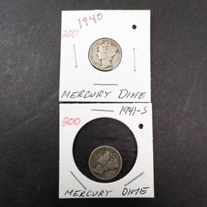 lot 200 image: 1940 and 1941-S Mercury dimes