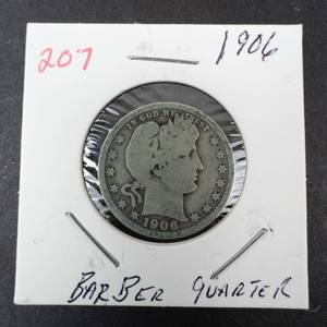 lot 207 image: 1906 Barber quarter