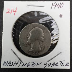 lot 214 image: 1940 Washington quarter