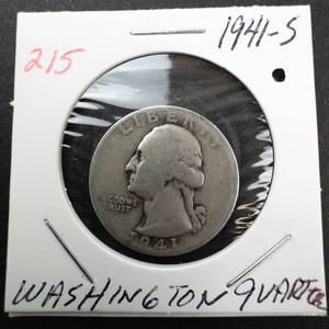 lot 215 image: 1941-S Washington quarter