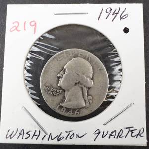 lot 219 image: 1946 Washington quarter