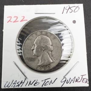 lot 222 image: 1950 Washington quarter
