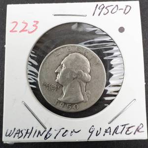 lot 223 image: 1950-D Washington quarter
