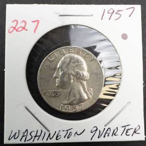 lot 227 image: 1957 Washington quarter
