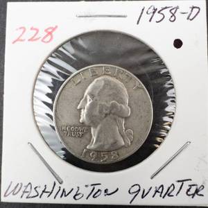 lot 228 image: 1958-D Washington quarter