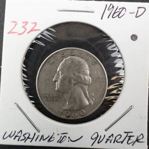 lot 232 image: 1960-D Washington quarter