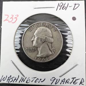 lot 233 image: 1961-D Washington quarter
