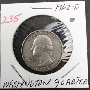lot 235 image: 1962-D Washington quarter