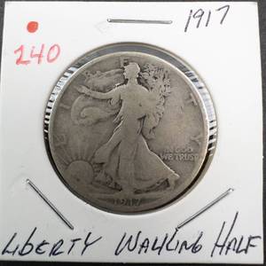 lot 240 image: 1917 Liberty Walking half dollar