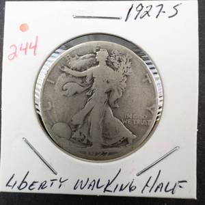 lot 244 image: 1927-S Liberty Walking half dollar