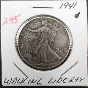 lot 245 image: 1941 Walking Liberty half dollar