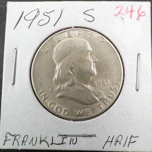 lot 246 image: 1951-S Franklin half dollar