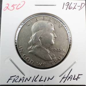 lot 250 image: 1962-D Franklin half dollar