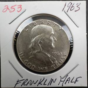 lot 253 image: 1963 Franklin half dollar