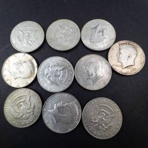 lot 260 image: 10) 40% silver Kennedy half dollars, Approx. 1.48 oz