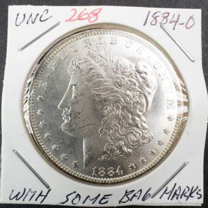lot 268 image: 1884-O Morgan dollar Beautiful  Some bag marks