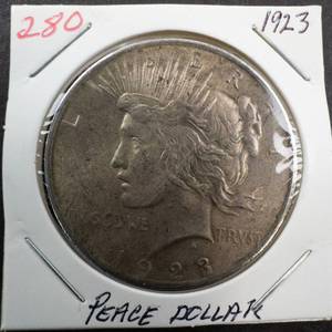 lot 280 image: 1923 Peace dollar