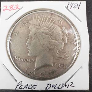 lot 282 image: 1924 Peace dollar