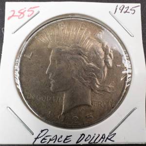 lot 285 image: 1925 Peace dollar