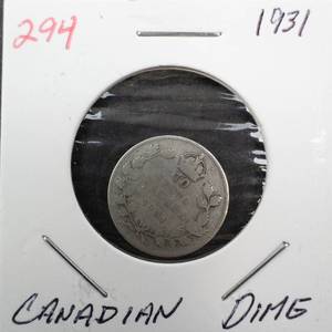 lot 294 image: 1931 Canadian dime